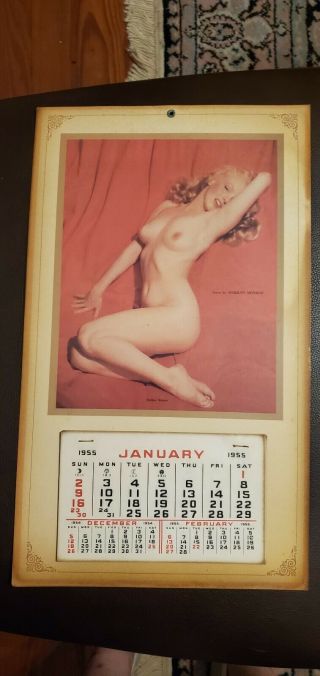 Vintage Pin Up Calendar / Golden Dreams / 1955 / 10 " X 17 " / Marilyn Monroe
