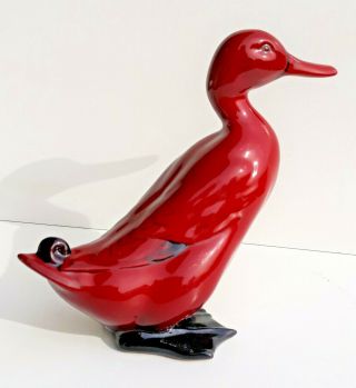 Vintage Retired Royal Doulton Flambe Standing Duck Gorgeous Old Item