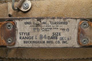Vintage Buckingham MFG Lineman Leather Belt Climbing 12/81 Style - 29 & Size - 20 2