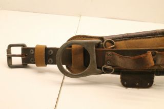 Vintage Buckingham MFG Lineman Leather Belt Climbing 12/81 Style - 29 & Size - 20 3