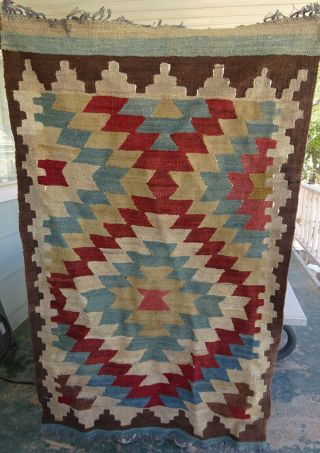 Vintage Turkish Tribal Woven Kilim Rug Kelim Carpet (oushak Bohemian) 56 " X 36 "