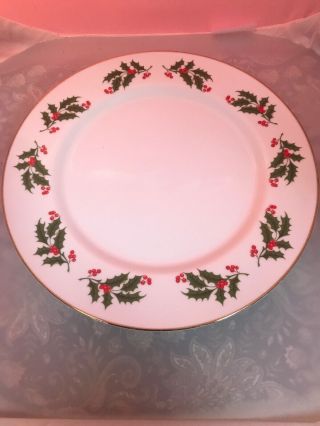 Set Of 4,  Vintage Macys All The Trimmings Japan Holly Dinner Plates