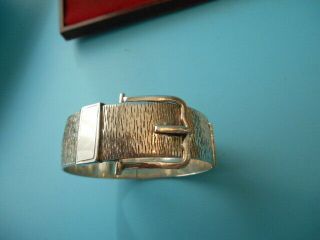 Vintage Solid Silver Fully Hallmarked Buckle Bangle Jewellery Not Scrap 38.  5gm