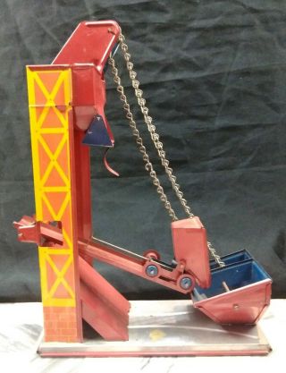 Vtg.  Wolverine Tin Litho Coal & Sand Elevator Loader Toy Made In Usa Mechanical