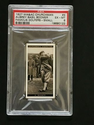 1927 Churchman Famous Golfers - Small: Aubrey Basil Boomer 4 Psa Grade 6