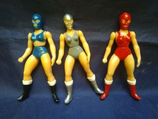 LADY MEXICAN WRESTLERS K.  O.  KNOCK OFF PACK OF ACTION FIGURES MADE IN MEXICO 5 