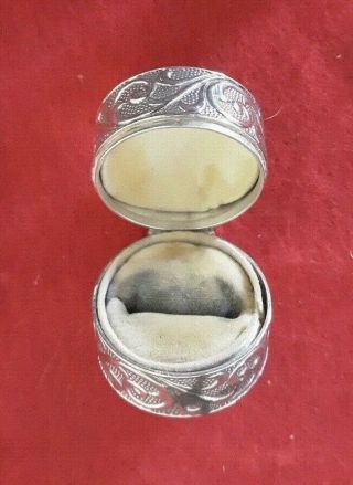 Antique Bailey,  Banks & Biddle Sterling Silver Lined Ring Box - 1908 - Monogram