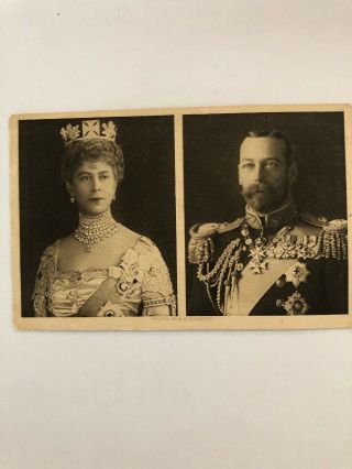 Vintage Princess Mary 1914 Christmas Tin Postcard King George V & Queen Mary Ww1