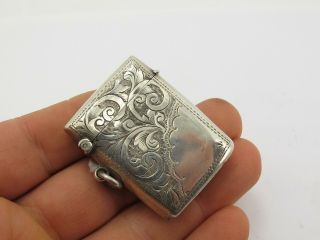 Vintage Antique Sterling Silver 925 Vesta Case Match Safe