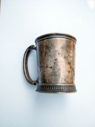 Antique Gorham Sterling Silver Baby Cup Mug Engraved - 1880