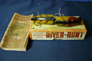 Vintage Lure - Heddon 9430 Jointed River Spook Floater 3 7/8 " Long 9/16 Oz.  1935