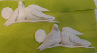 Pair Vtg 1977 Home Interiors Burwood Products White Love Bird Wall Plaques 2024