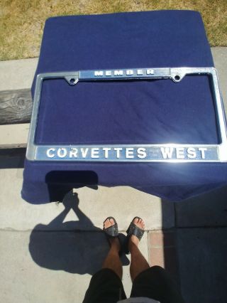 " Corvettes West " Club Vintage - - California Chevrolet License Plate Frame (cool)