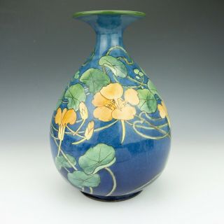Antique Doulton Lambeth Hand Painted Faience Vase - Art Nouveau