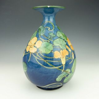 Antique Doulton Lambeth Hand Painted Faience Vase - Art Nouveau 3