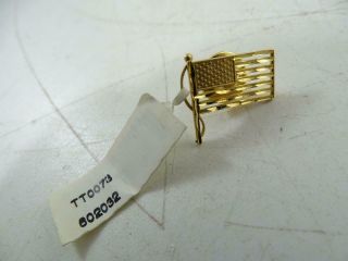 Vintage 14k Solid Yellow Gold United States Flag Lapel Pin Tie Tack 1.  1 Grams