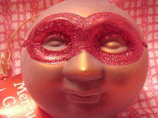 Vtg Dept 56 Cirque Du Soleil Red Mask Man in Moon Mercury Glass 2