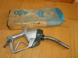 Vintage Gas Pump Handle Nozzle Opw Fil - O - Matic Wt Automatic Shutoff Cinc Ohio