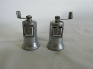 Vintage Perfex Salt & Pepper Shakers/grinders,  Aluminum,  Made In France