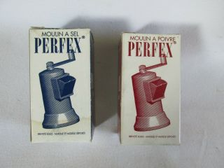 Vintage Perfex Salt & Pepper Shakers/Grinders,  Aluminum,  Made in France 2