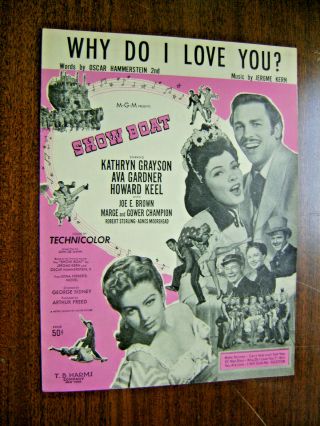 Vintage Sheet Music 1927 - Why Do I Love You? - Show Boat - Piano - Vocal - Actors Cover