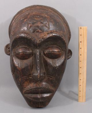Antique Native African,  Dan Tribe,  Oversize Carved Wood Mask Sculpture