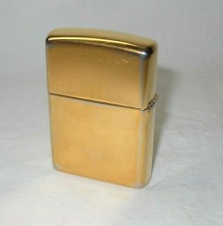 Vintage Zippo Gold Tone Lighter Diagonal Lines Design 2002 (E 02) 2