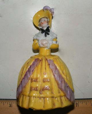 Antique Victorian Figural Lady Bell Half Doll German Porcelain