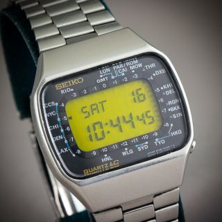 ✈️ 1977 Seiko Pan Am Airline Pilot World Time Quartz Lcd Digital Watch M158 - 5009