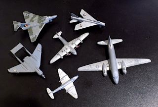 Vintage Dinky Toys Airplanes X 6 Inc Passenger,  Fighter Planes,  1950s/60s Af.