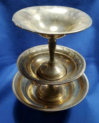 Vintage Antique Sterling Silver Candy Dishes Weighted Compote Pedestal Scrap