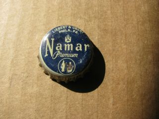 Namar Beer Cork Cap Liebert & Obert Philadelphia Pa Pennsylvania Crown Vintage