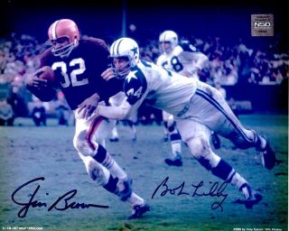 Jim Brown And Bob Lilly Autographed 8 X 10 Photo Nsd And Old Pro Gallery