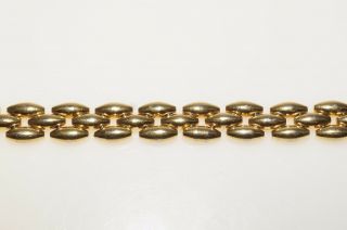 Vintage Signed Trifari Gold Tone Beaded Chain Bracelet 7 "