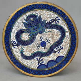 Important Antique Chinese Cloisonne Five Claw Dragon Tea Box By Lao Tian Li Zhi