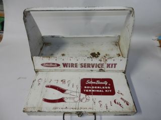 Silver Beauty Wire Service Kit Vintage 1950 ' s gas station advertising sign 3