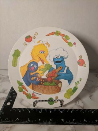 Vintage Muppets Sesame Street Plate Vegetables Kids Melamine Dish