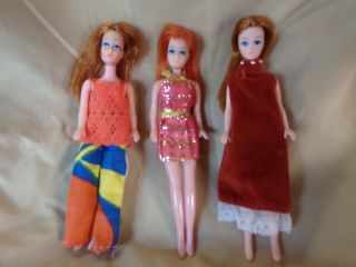 3 Vintage Dawn Doll Clones Red Hair Redhead Diana Debbie Montgomery Ward Fashion