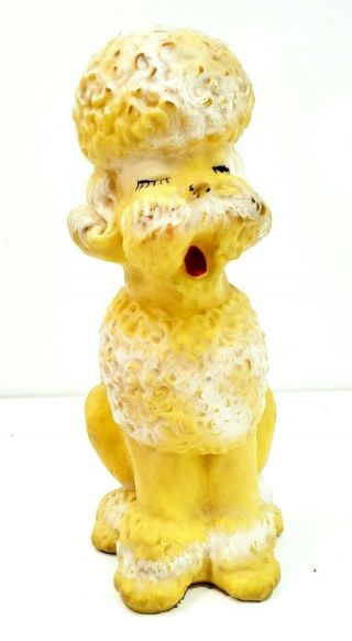 Vintage 10 " 50s 60s Sun Rubber Yellow Poodle Dog Squeak Toy