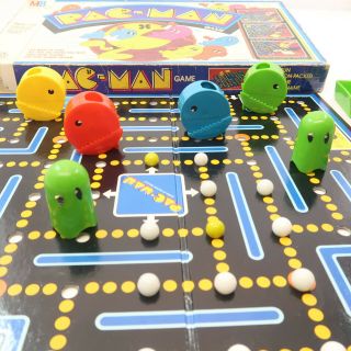 Vintage Milton Bradley Pac - Man Board Game Marble 1982 Complete Green Ghosts