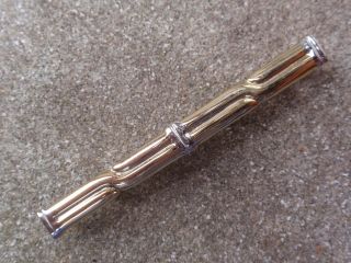 Vintage 1980 - 90 Gold & Silver Plated Tie Pin Slide Clip