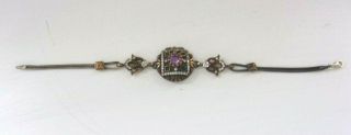 Vintage/antique Art Deco/nouveau Gorgeous Amethyst Ruby Diamond.  925 Bracelet