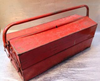 Vintage Bluepoint Snap On Concertina Metal Tool Box & Contents