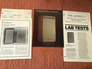 Vintage Advent/2,  Advent/3,  Powered Advent Speaker Sales Brochures
