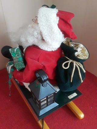 Vtg 1993 Holiday Creations Animated Musical Santa Christmas Sled Sleigh 3