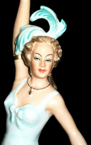 Antique German Dresden Art Deco Exotic Lady Dancer Porcelain Figurine