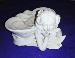 Fitz & Floyd Fairy Porcelain Ceramic Soap Dish Vtg Art Noveau