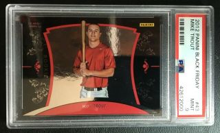 2012 Panini Black Friday Mike Trout Rookie Card 254/599 Psa Graded 9