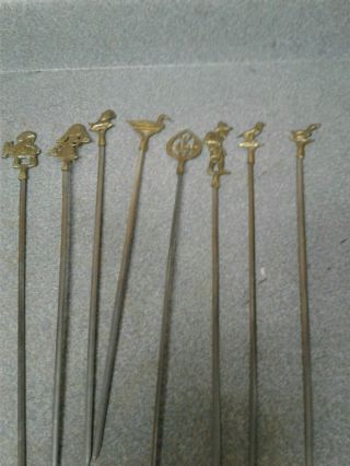 8 Vintage Turkish Stainless Steel And Brass Shish Kabob Skewers - Made In Turkey