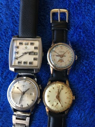 “lot” Vintage Watches “sold As Is” Need Service (eterna Matic/venuz/relotex)